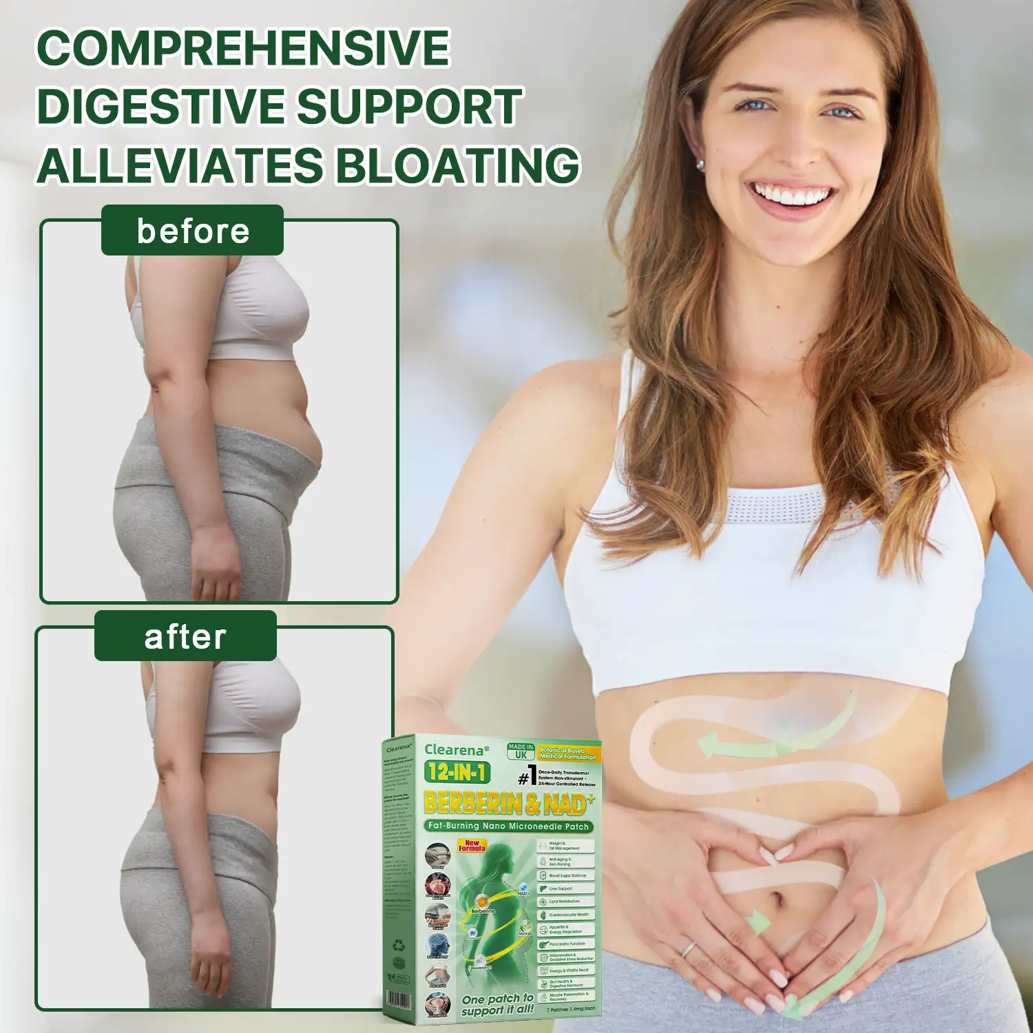 Official Store | ☀️☀️𝐂𝐥𝐞𝐚𝐫𝐞𝐧𝐚® Moringa Berberine + NAD+ 12-in-1 Nano Microneedle Patch(Just once a day, visible changes in 7 days) - Image 4